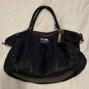 Coach Black Gathered Leather Shoulder Bag